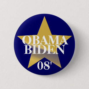 Chapa Redonda De 5 Cm Obama Biden