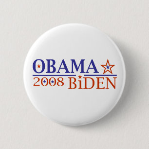 Chapa Redonda De 5 Cm Obama Biden 08