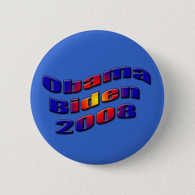 Chapa Redonda De 5 Cm obama biden 2008 (Anverso)