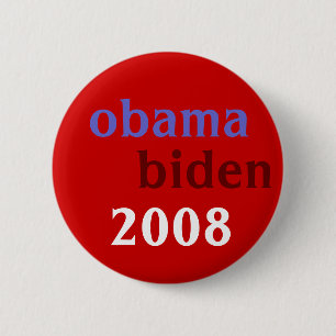Chapa Redonda De 5 Cm Obama Biden 2008