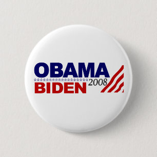 Chapa Redonda De 5 Cm Obama Biden 2008