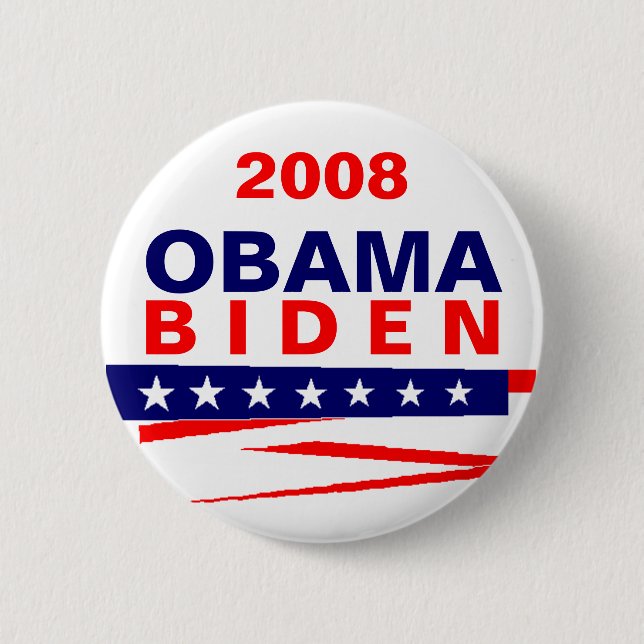 CHAPA REDONDA DE 5 CM OBAMA-BIDEN, 2008 (Anverso)