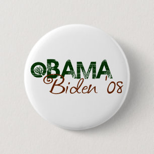 Chapa Redonda De 5 Cm Obama Biden 2008 (edición verde)
