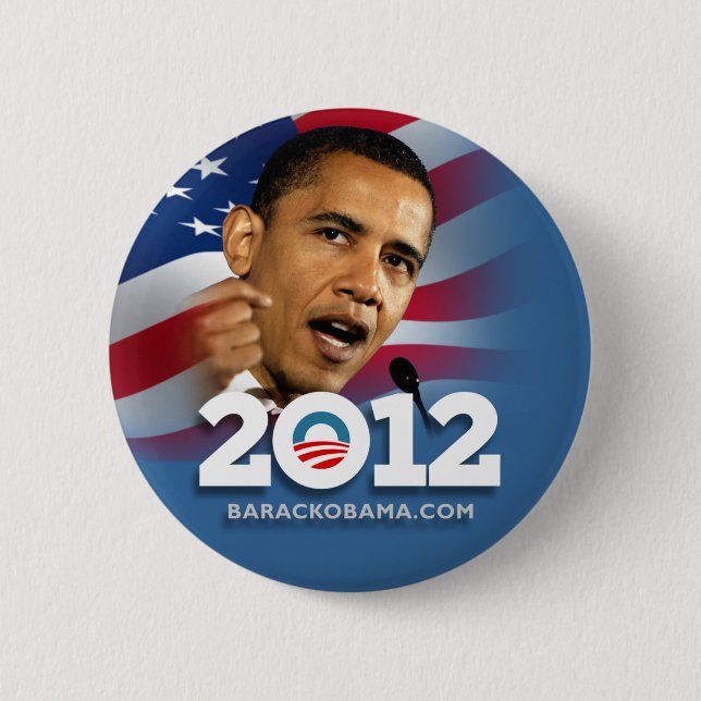 Chapa Redonda De 5 Cm Obama Biden 2012 (Anverso)