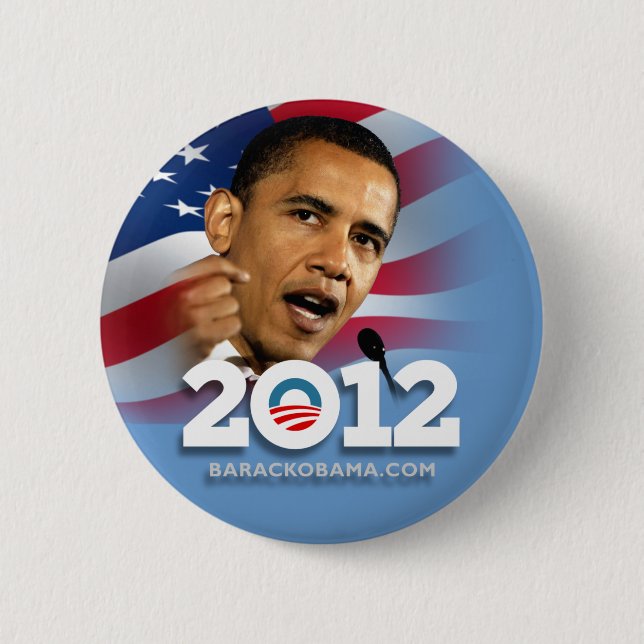 Chapa Redonda De 5 Cm Obama Biden 2012 (Anverso)