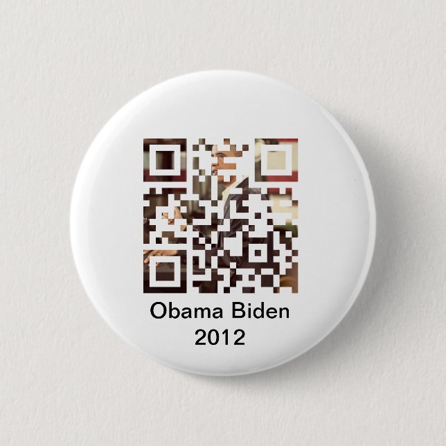 Chapa Redonda De 5 Cm Obama Biden 2012 (Anverso)