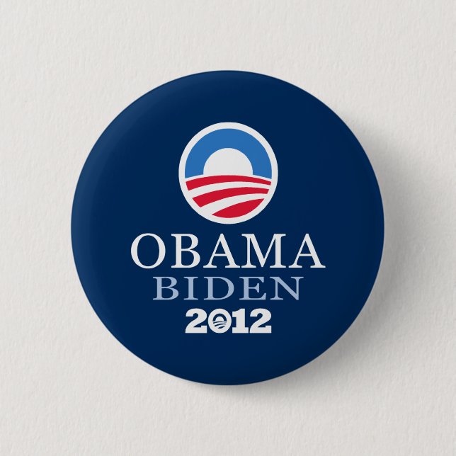 Chapa Redonda De 5 Cm Obama Biden 2012 (Anverso)