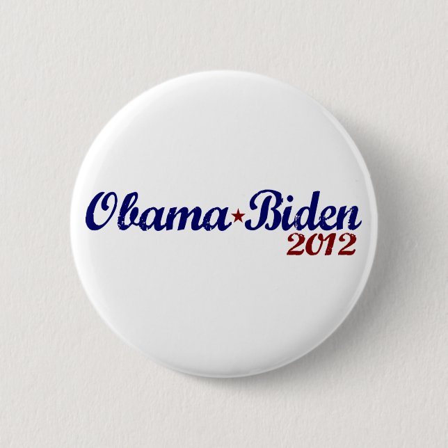 Chapa Redonda De 5 Cm Obama Biden 2012 (Anverso)