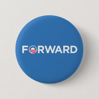Chapa Redonda De 5 Cm Obama Biden 2012 adelante (blanco en azul claro)