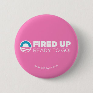 Chapa Redonda De 5 Cm Obama Biden encendido para arriba, alista para ir