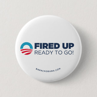 Chapa Redonda De 5 Cm Obama Biden encendido para arriba, alista para ir