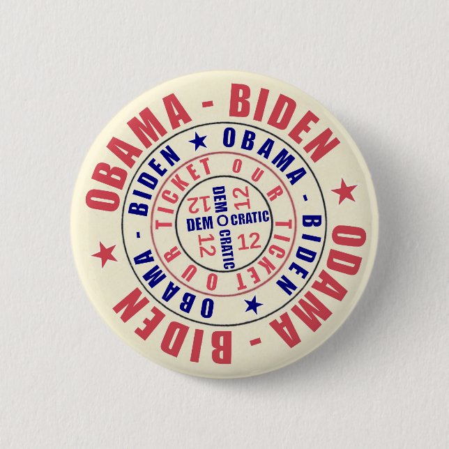 Chapa Redonda De 5 Cm Obama Biden nuestro boleto 2012 (Anverso)