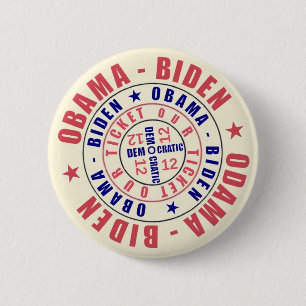 Chapa Redonda De 5 Cm Obama Biden nuestro boleto 2012