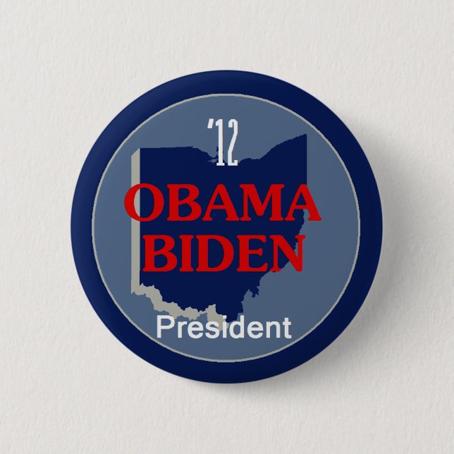 Chapa Redonda De 5 Cm Obama Biden OHIO (Anverso)
