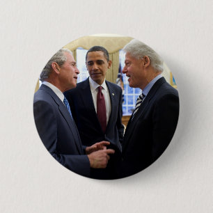 Chapa Redonda De 5 Cm Obama Bush y Clinton