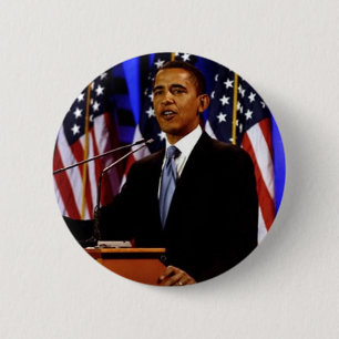 Chapa Redonda De 5 Cm Obama-Con banderas