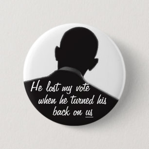 Chapa Redonda De 5 Cm Obama dio vuelta a su parte posterior en nosotros