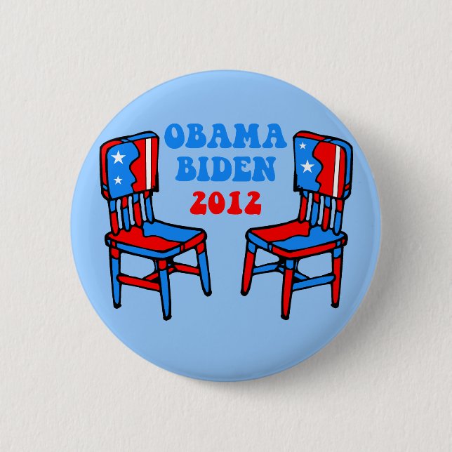 Chapa Redonda De 5 Cm Obama divertido Biden (Anverso)