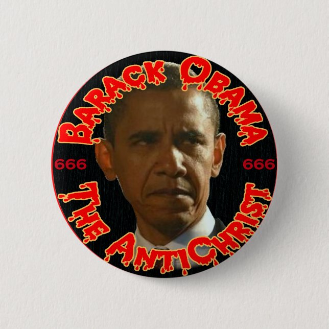 Chapa Redonda De 5 Cm Obama el AntiChrist (Anverso)