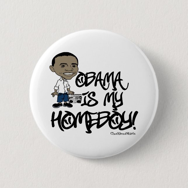 Chapa Redonda De 5 Cm ¡Obama es mi Homeboy! (Anverso)