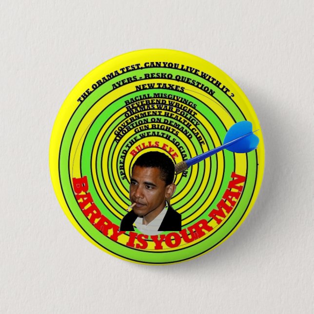 Chapa Redonda De 5 Cm obama es su hombre (Anverso)