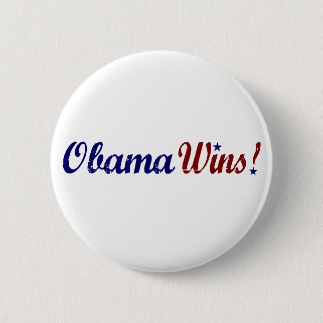 Chapa Redonda De 5 Cm Obama gana 2008 (Anverso)