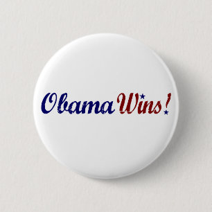 Chapa Redonda De 5 Cm Obama gana 2008