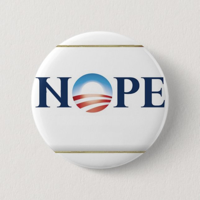 Chapa Redonda De 5 Cm Obama Nope (Anverso)