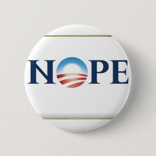 Chapa Redonda De 5 Cm Obama Nope