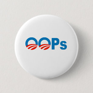 Chapa Redonda De 5 Cm Obama oops