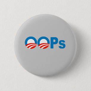 Chapa Redonda De 5 Cm Obama oops