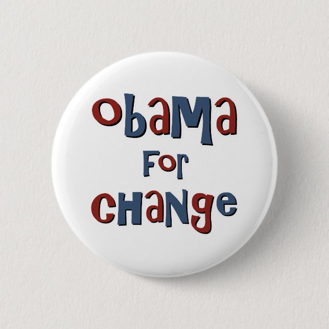 Chapa Redonda De 5 Cm Obama para el cambio (Anverso)