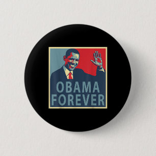 Chapa Redonda De 5 Cm Obama Para Siempre Barack Presidente 44