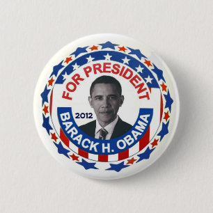 Chapa Redonda De 5 Cm Obama patriótico 2012