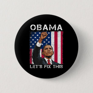 Chapa Redonda De 5 Cm Obama Por La Bandera Estadounidense 2028