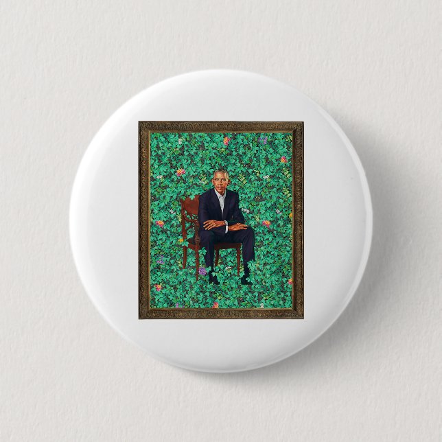 Chapa Redonda De 5 Cm Obama Portrait Tee (Anverso)
