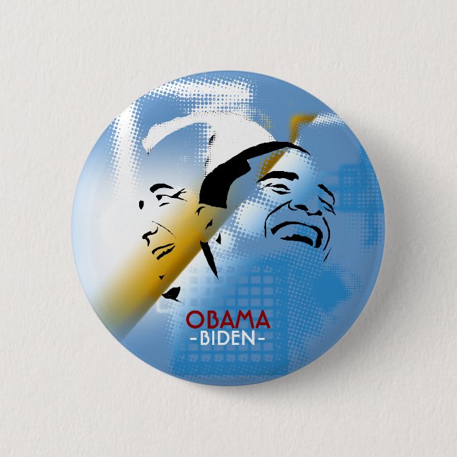 Chapa Redonda De 5 Cm Obama y Biden (Anverso)
