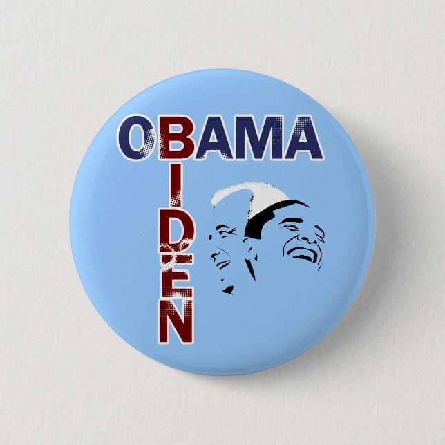 Chapa Redonda De 5 Cm Obama y Biden '08 (Anverso)