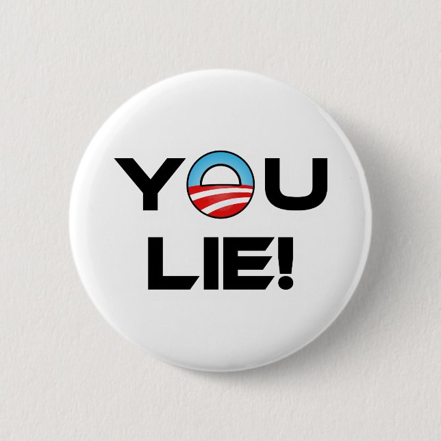 Chapa Redonda De 5 Cm Obama You Lie (Anverso)