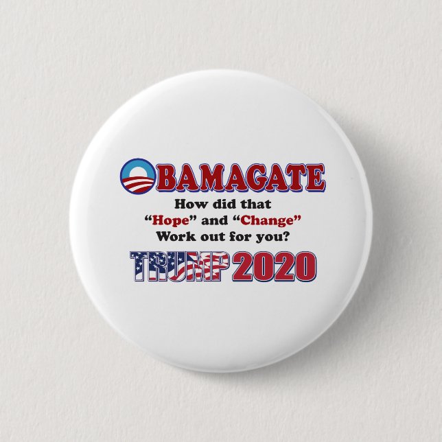 Chapa Redonda De 5 Cm OBAMAGATE-Trump-2020 (Anverso)