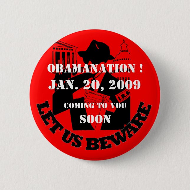 CHAPA REDONDA DE 5 CM OBAMANATION, IRS (Anverso)