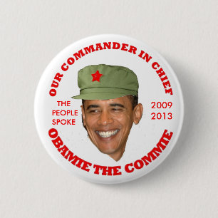 CHAPA REDONDA DE 5 CM OBAMIE EL COMMIE