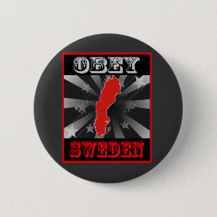 Chapa Redonda De 5 Cm Obedezca Suecia