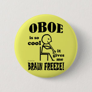 Chapa Redonda De 5 Cm Oboe, congelación cerebral