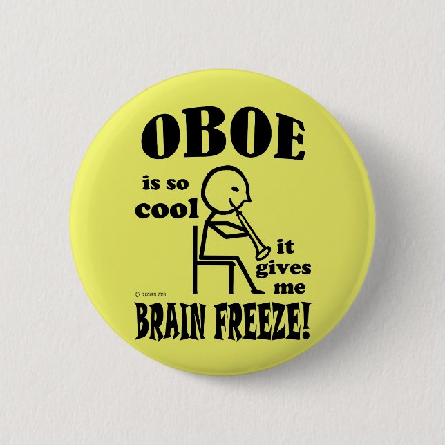 Chapa Redonda De 5 Cm Oboe, congelación cerebral (Anverso)