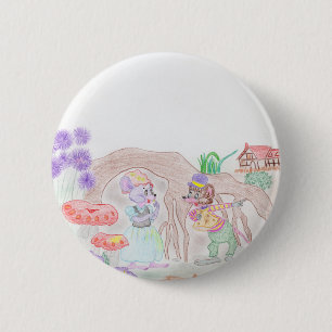 Chapa Redonda De 5 Cm Obras de arte de niños personalizados, dos ratones