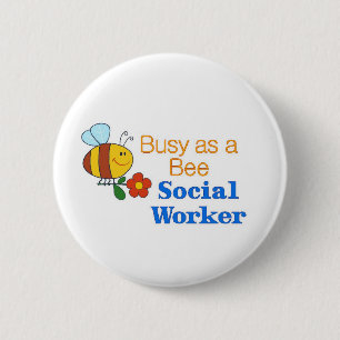 Chapa Redonda De 5 Cm Obrero social de Busy Bee