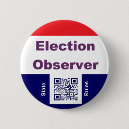 Chapa Redonda De 5 Cm Observador electoral, con reglas estatales