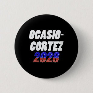 Chapa Redonda De 5 Cm Ocasio-cortez 2028 - Aoc para presidente V-ne