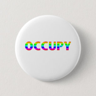 Chapa Redonda De 5 Cm Occupy Rainbow